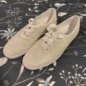 keds x kate spade new york champion glitter sneakers in bridal white glitter